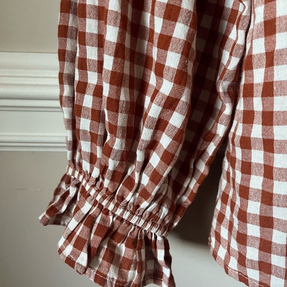 Haptics Holy Harper Gingham Plaid Check Brown Cinnamon Gingham Small - Picture 3 of 6